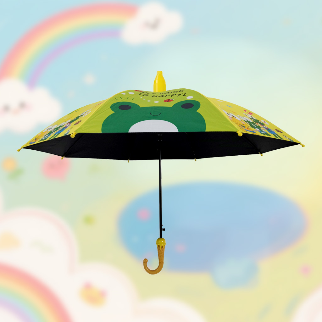 兒童卡通黑膠晴雨傘